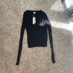 Jet Black Long Sleeve Top
